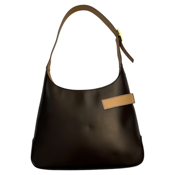 👜🔥 Salvatore Ferragamo Luxury Leather Hobo Purse Brown&Tan - Picture 3 of 15